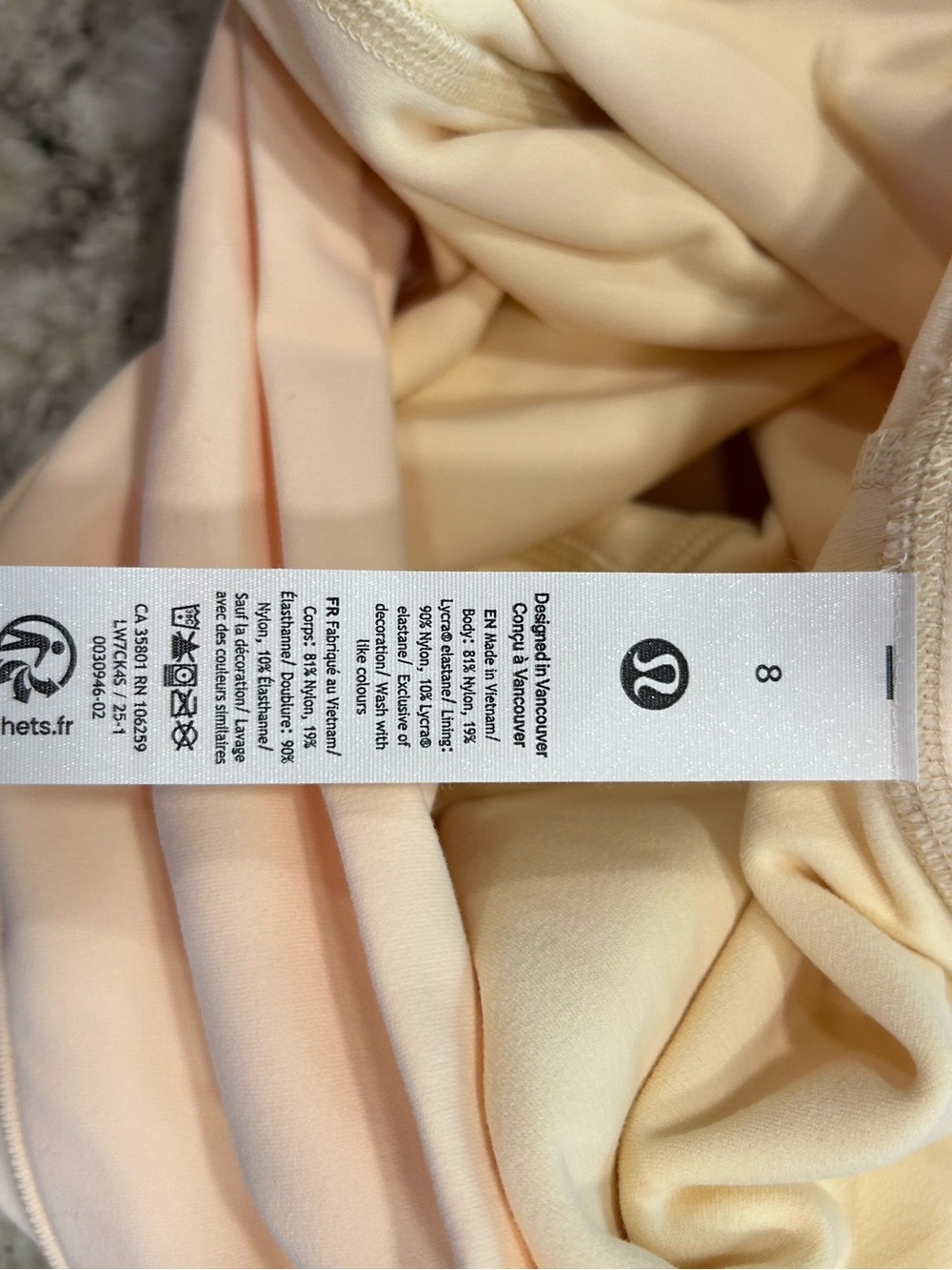 lululemon athletica Soft Blush/Pale Peach High-Rise Leggings - Picture 2 of 3